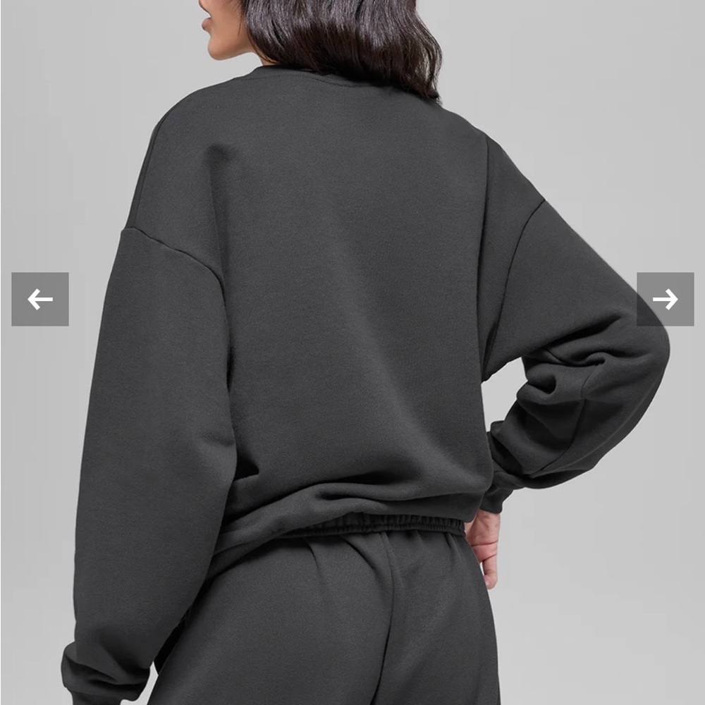 ALO Yoga Accolade Crew Neck Pullover Core: Anthracite XS NWT - Picture 2 of 6